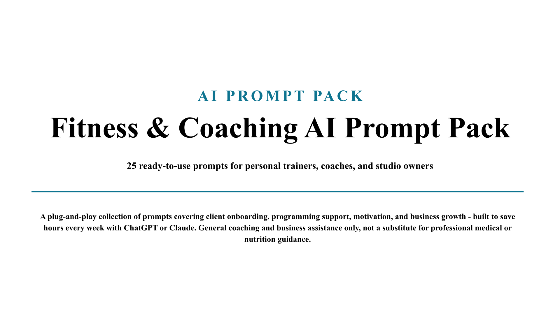 AI Coaching Prompt Pack – ChatGPT & Claude Prompts for Coaches